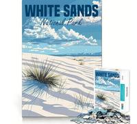White Sands National Park Jigsaw for Teenagers 1000 Pieces Mental Improve Play Uniform Size Precise Pieces Family Fun Night Activity (50x75cm)