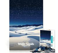 White Sands National Park Jigsaw Puzzles 1000 Mental Focus Game No Gap Tight Fitting Design Interactive Brain Challenge for Home (38x52cm)