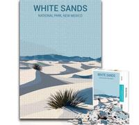 White Sands National Park JigsawPuzzle 1000 Pieces for Teenagers,Brain Teaser Game Wall Decoration Unique Birthday And Xmas Gifts 38x26cm