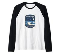 White Sands New Mexico Desert Night Sky Moon Stars Travel Raglan Baseball Tee