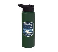 White Sands New Mexico Desert Night Sky Moon Stars Travel Stainless Steel Insulated Water Bottle