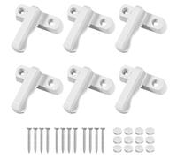 White Sash Jammer, 6 Pcs Zinc Cast Alloy Extra Security Anti-Theft Sash Blocker Jammer, Window Locks with Screws for UPVC/PVC Doors & Windows Home Security