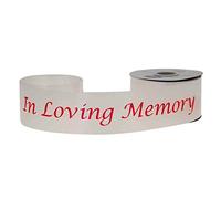 White Satin Ribbon 'in Loving Memory' Red 5cm/2 inches x 45m/50yards