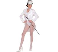 Tailcoat White Satin Womens Costume Medium for Hardy Hollywood Film Fancy Dress