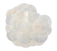 White Scallops Shell, 100PCS Round Holes Shells, Natural Mother of Pearl Pendants Flat Round Disc Coin Pendants for Crafting, Jewelry Making