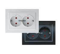White Schuko Socket - Earth 16A 250V Ideal for Homes and Offices Allows Multiple Devices to Connect