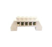 White Screw Brass terminal block Earth And Neutral block with 5 Pole