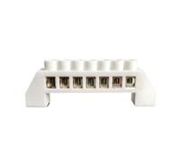 White Screw Brass terminal block Earth And Neutral block with 7 Pole