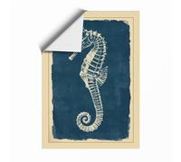 White Seahorse Study Vintage Unframed Wall Art Print A3 (42×29.7cm), Wall Decor for Living Room, Bedroom, Office & Home, Art Gift