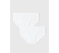 White Seamfree Ribbed Briefs 2 Pack 10-12 years