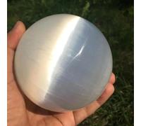 White Selenite Sphere Crystal Gypsum Ball Ornaments Raw Stone Crafts Home Decor Decor(350-400g)