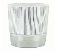 White Self Watering Plant Pot for Indoor Use, Automatic Irrigation Plastic Container with Reservoir, Low Maintenance Small Desk Holder for Orchids and Greenery(A)