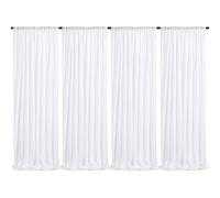 White Sequin Backdrop Curtain 4 Pack 2ft x 8ft Backdrop Birthday Background