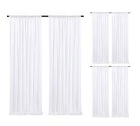 White Sequin Curtains, 6 Panels, 6 Panels 2.3x8 Ft White Background Valentine's Day Glitter Party Decorations for Wedding, Birthday, Anniversary, Graduation, Cabin