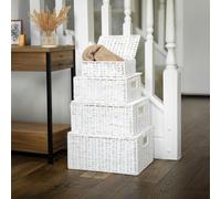 White Set Of 4 Baskets for Storage Decorative Storage Boxes Marco Paul White One Size