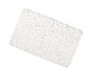 White Shaggy Microfibre Bathroom Shower Bath Mat Rug Non-Slip Backing 40x60cm