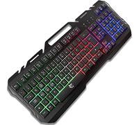 White Shark Gaming Keyboard GK-1923 Gladiator-2 Wired Gaming Keyboard UK Layout- LED RGB Backlit, Metal Framed Gaming Keyboard with Phone Holder, Silent Non-Conflict Membrane Keys PC PS4 Xbox