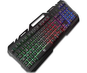 White Shark GK-1923 Gladiator-2 Gaming Keyboard - UK Layout, LED RGB Backlit, Metal Framed With Phone Holder, Silent Non-Conflict Membrane Keys for PC, PS4, Xbox