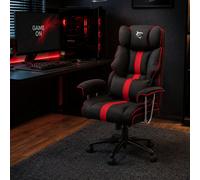 White Shark Le Mans Faux Leather Gaming Chair - Black and Red