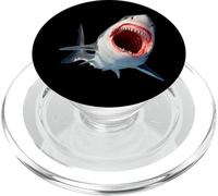White Shark Marine Predator - Shark Biting Teeth PopSockets PopGrip for MagSafe