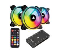 White Shark NEBULA-2 ARGB Gaming Case Fans | 3 x 120mm, Black RGB Fan Kit