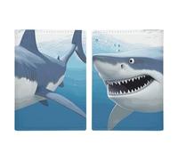 White Shark Passport Holder, ID Card Protector Case Passport Holder with Slot Passports Travel Wallet Document Cover for Women And Men