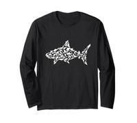 White Shark Silhouette for Marine Biology Lovers Long Sleeve T-Shirt