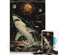 White Shark Tarot Card 1000 Piece Adult Puzzles Logic Puzzle Play Precision Cut Smooth Edges for Family Gatherings (38x52cm)