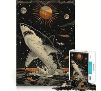 White Shark Tarot Card 1000 Piece Jigsaw Puzzles Mind Challenge Toy High Precision Die Cut Amusing Challenge for Waiting Time (38x26cm)