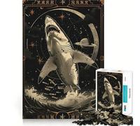 White Shark Tarot Card 1000 Piece Teenager Puzzles Brain Boosting Play Tight Interlock No Gaps Relaxing Indoor Group Activity (38x52cm)