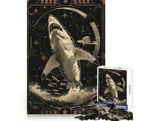 White Shark Tarot Card for Adults 1000 Piece Jigsaw Puzzle Sharp Mind Calm Downtime Crisp Cut Memorable Gift (38x26cm)