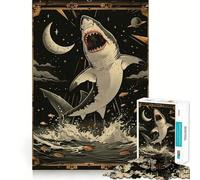 White Shark Tarot Card Jigsaw 1000 Piece Mind Skill Play Stable Fit No Shifting Parts Enjoyable Pastime for Long Weekends (50x75cm)