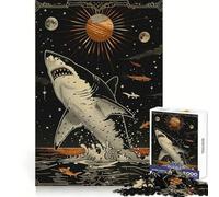 White Shark Tarot Card Jigsaw 1000 Pieces for Teenagers Brain Agility Cozy Pastime Secure Join Ideal Xmas Gift (38x52cm)