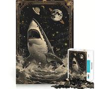White Shark Tarot Card Jigsaw 1000 Pieces for Teenagers Mind Boost Fun Zero Gap Captivating Leisure for Cozy Indoors (38x52cm)