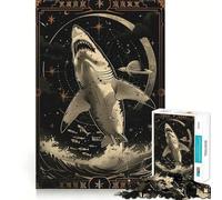 White Shark Tarot Card Jigsaw 1000 Pieces Memory Skill Fun Smooth Edge Perfect Interlock Fun-filled Way to Fill Empty Hours (50x75cm)