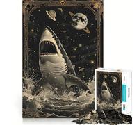 White Shark Tarot Card Jigsaw for Teenagers 1000 Pieces Memory Fun Game Smooth Burr Free Surface Birthday Gift Brain Teaser Toy (50x75cm)
