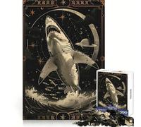 White Shark Tarot Card Jigsaw for Teenagers 1000 Pieces Mind Recall Soft Distraction Firm Interlock Holiday Treat (50x75cm)