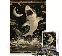 White Shark Tarot Card Jigsaw for Teenagers1000 Pieces Mental Sharpness Calm Leisure Precise Fit (38x52cm)