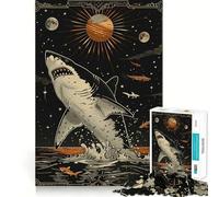 White Shark Tarot Card Jigsaw Puzzle 1000 Mental Recall Game High Accuracy Cutting Craft Interactive Brain Challenge for Home (50x75cm)