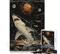 White Shark Tarot Card Jigsaw Puzzles for Adults 1000 Piece Mental Workout Quiet Enjoyment Xmas Gift (38x26cm)