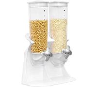 WHITE SHATERPROOF SHINY FINISH DOUBLE CEREAL DISPENSER MACHINE