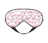 White Sheep On Pink Background Night Mask Soft Reversible Eye Cover Adjustable Strap Light Blocking Comfortable Rest