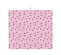 White Sheep On Pink Background Print Drying Mat for Kitchen Absorbent Reusable Dish Pad Sink Racks Utensils Table