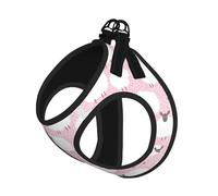 White Sheep On Pink Background Print Harness Leash Set For Cat And Small Dog, Adjustable, Reflective, And Escape-Proof Vest With Soft Breathable Mesh Lining