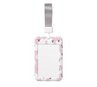 White Sheep On Pink Background Print Id Card Holder,Badge Holder with Lanyard,Work Pass Protector for Office Staff School Nurse