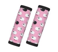 White Sheep On Pink Background Print Travel Essentials Luggage Handle Wrap Grips 2 Packs Easy Identification Suitcases