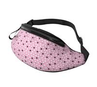 White Sheep on Pink Background Print Waist Bag Lightweight Travel Unisex Pack for Hiking Cycling Running Everyday Use