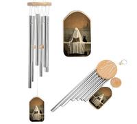 White Sheet Ghost Reading in The Bathtub Wind Chimes Memorial Deep Tone Windchime with 6 Aluminum Tubes Outdoor Backyard Garden Decoration