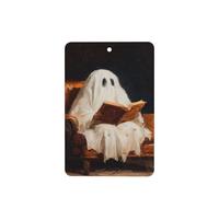 White Sheet Ghost Reading Old Book Car Air Fresheners 4 Pcs Hanging Scented Cards Fragrance Scented Cards For Car Aromatherapy Tablets