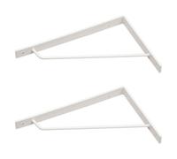 White Shelf Brackets Heavy Duty Steel Modern Design 280mm L x 180mm H x 4mm Thick (Pair)